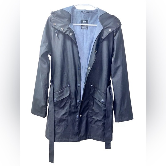Helly Hansen Workwear PVC Rain Jacket Woman XS Navy Blue‎ HH Waterproof - Picture 1 of 7